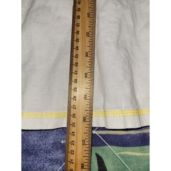 Vintage Linen Shirt Focus USA Button Front Women's XL Garden Patches Embroidered - Picture 11 of 16